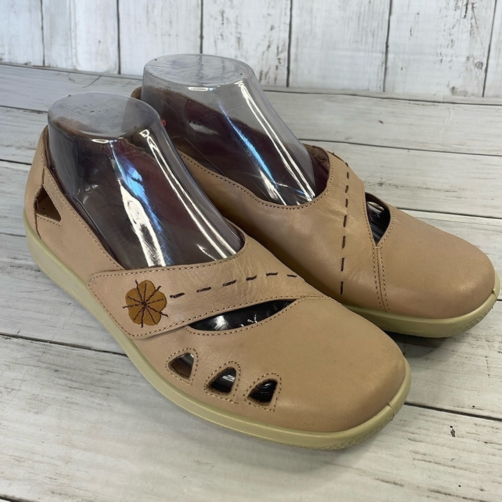 Hotter Made in England Bliss Mary Jane Tan Leather Comfort Shoes